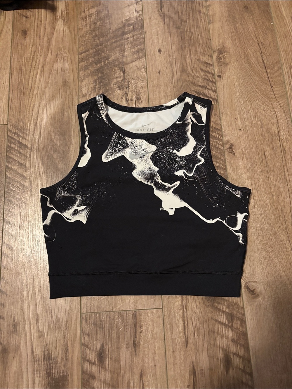 Nike Black and White Dri-FIT Athletic Crop Top
